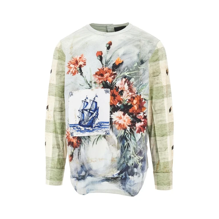 Printed cotton crewneck shirt Man 39