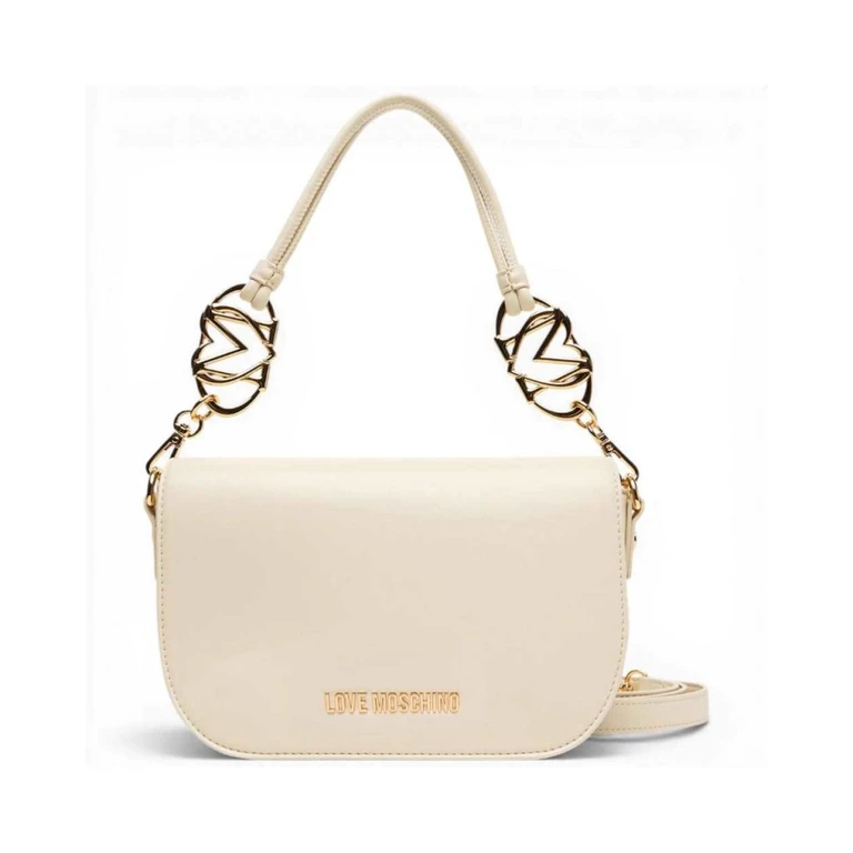 Shoulder bag Pearl Woman Ivory logo in Eco-leather