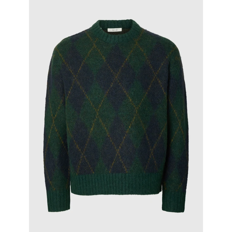 Men's sweater Selected slmrai ls knit argyle delc