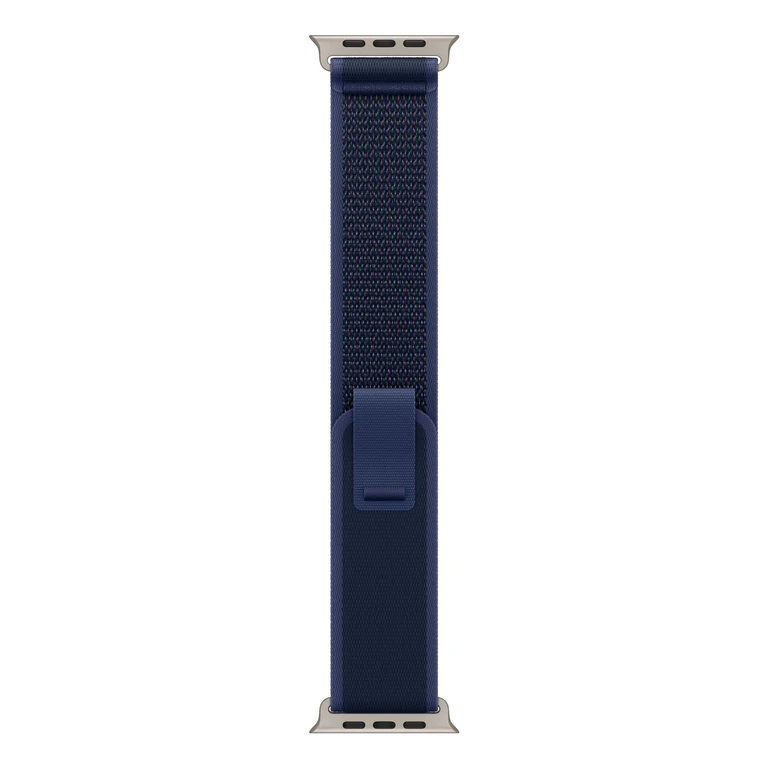 Apple 49mm Blue Trail Loop - M/L - Natural Titanium Finish