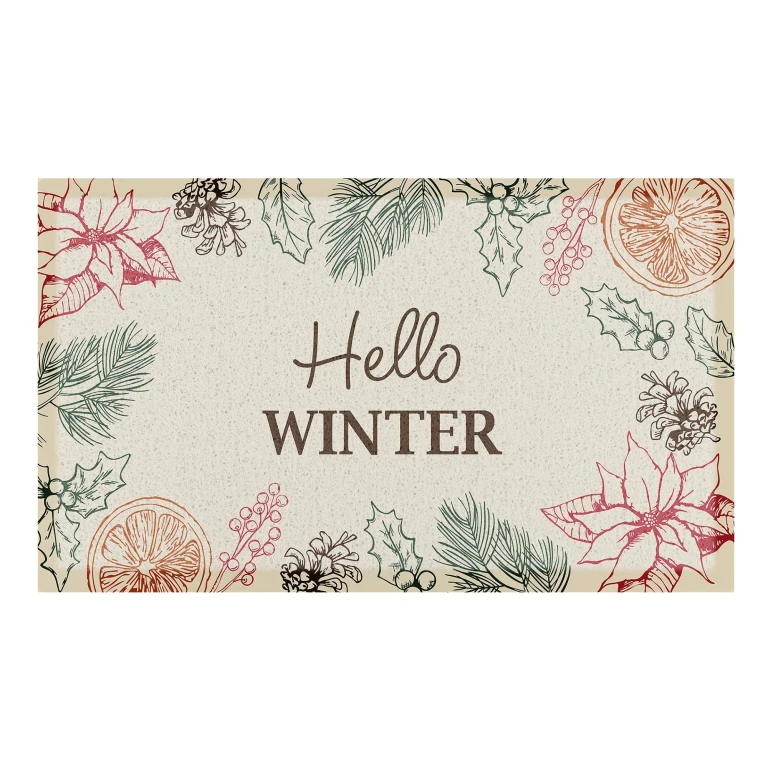 Hello Winter Indoor Outdoor - All-Weather Doormat