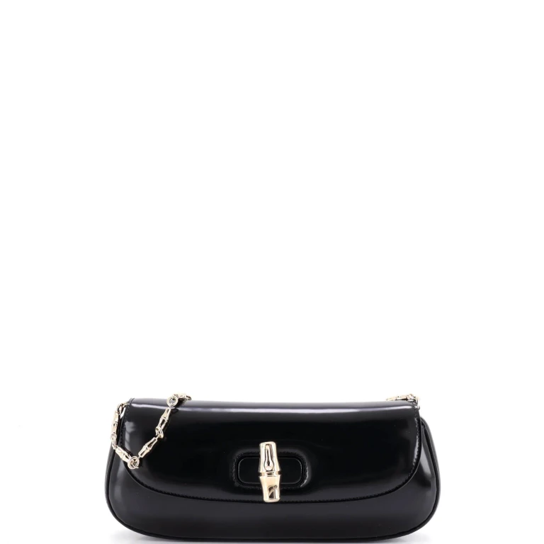 Bamboo Night Chain Clutch Leather