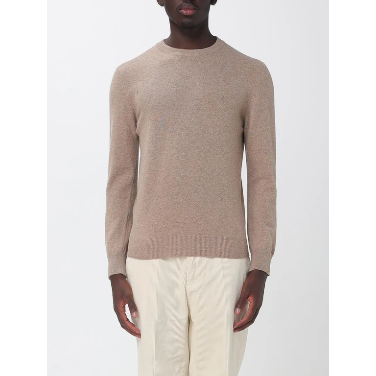 Crew-Neck Wool Jumper with Ribbed Cuffs and Hem (203EK042319)