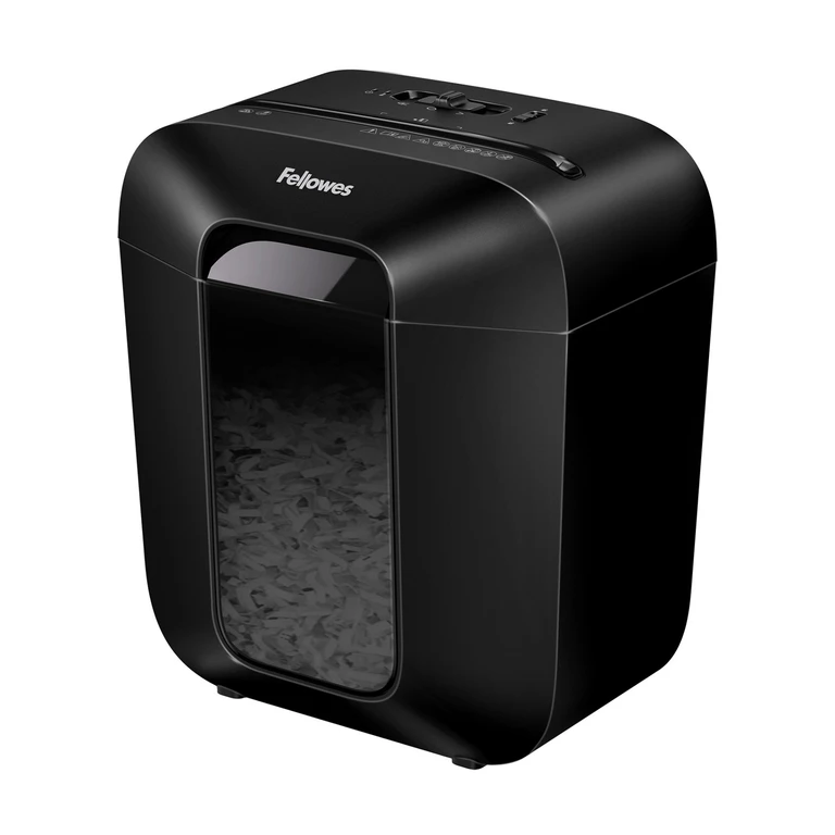 Fellowes LX Series Paper Shredder LX25 6 Sheet Cross Cut Shredder with 11.5 Litre Bin High Security P4 Black
