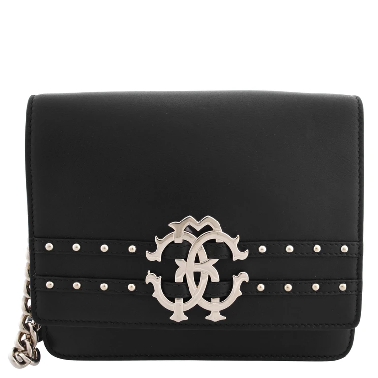 Black Leather Chain Flap Bag