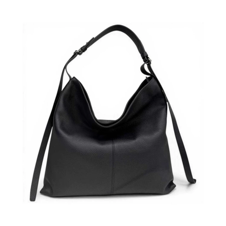 LorisStella Handbag Giorgia Woman Black Leather Suede