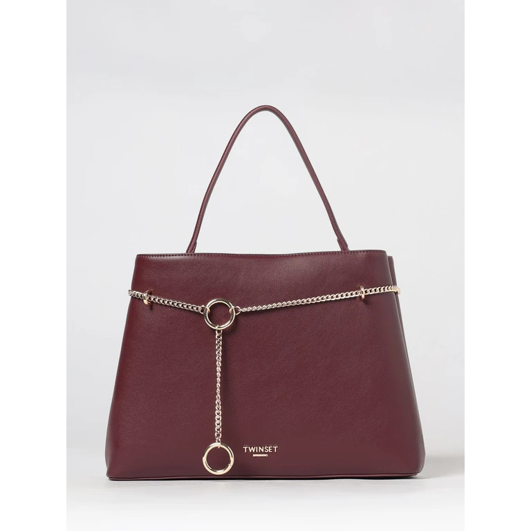 Handbag in Faux Leather with Logo Embroidery and Flared Design (262TD801200020)
