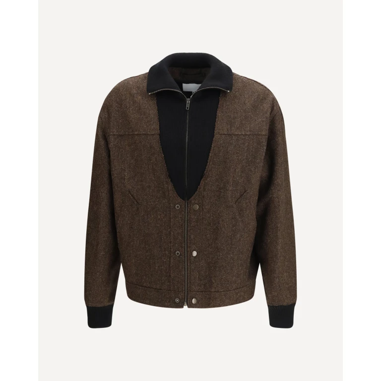 MARGIELA Wool zip Jacket with high collar Male 50