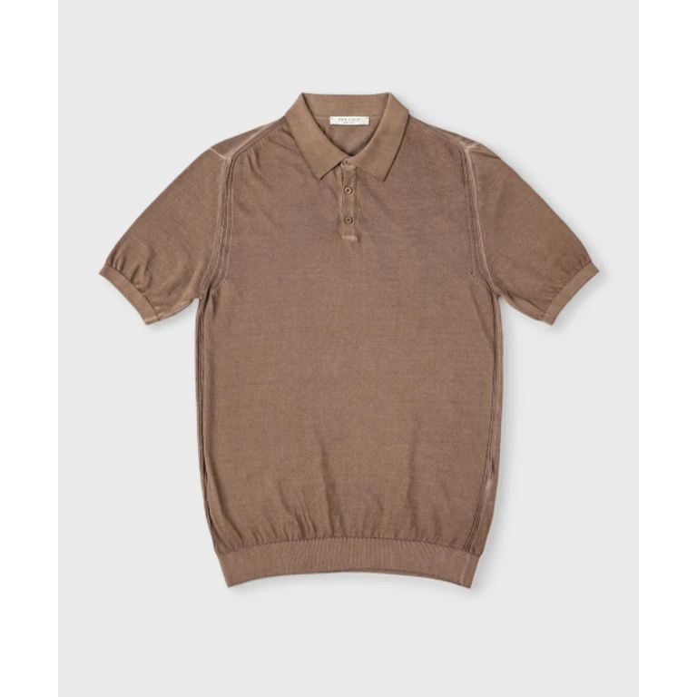 Sand Garment-Dyed Polo Knit