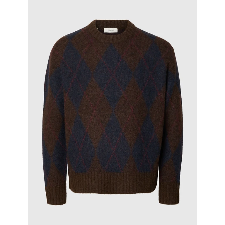 Men's sweater Selected slmrai ls knit argyle delc