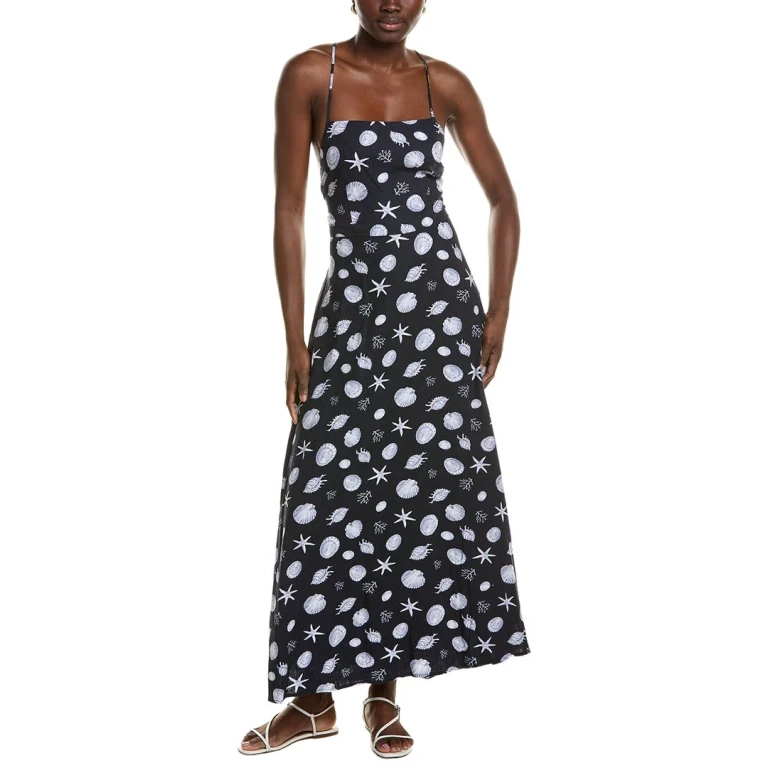 Linen-Blend Maxi Dress