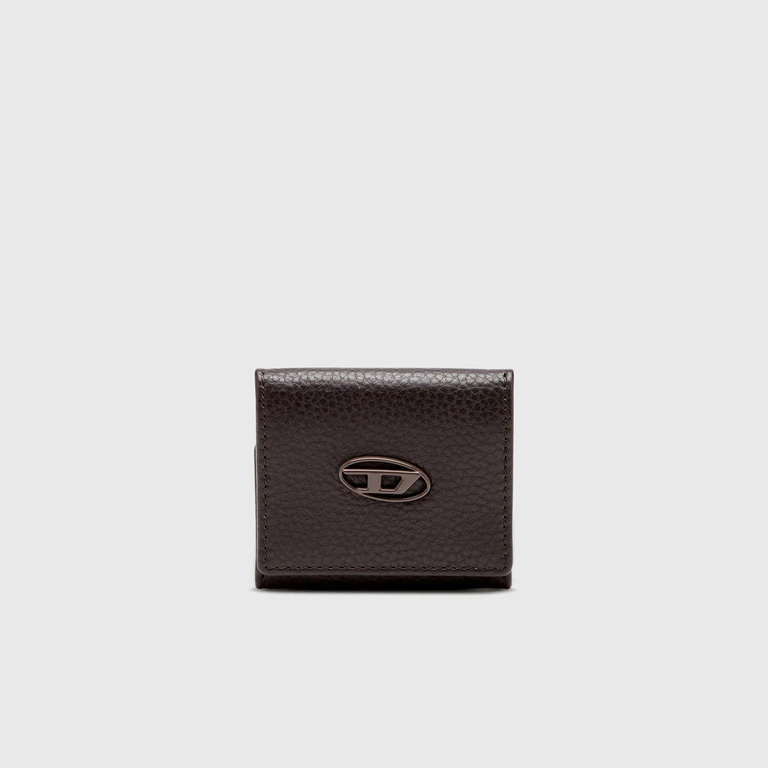 Coin purse in grainy leather - Small Wallets - Man - Brown