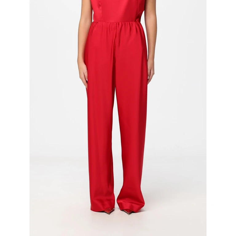 High-Waisted Crêpe Palazzo Trousers with Elastic Waistband (M6FF01394)