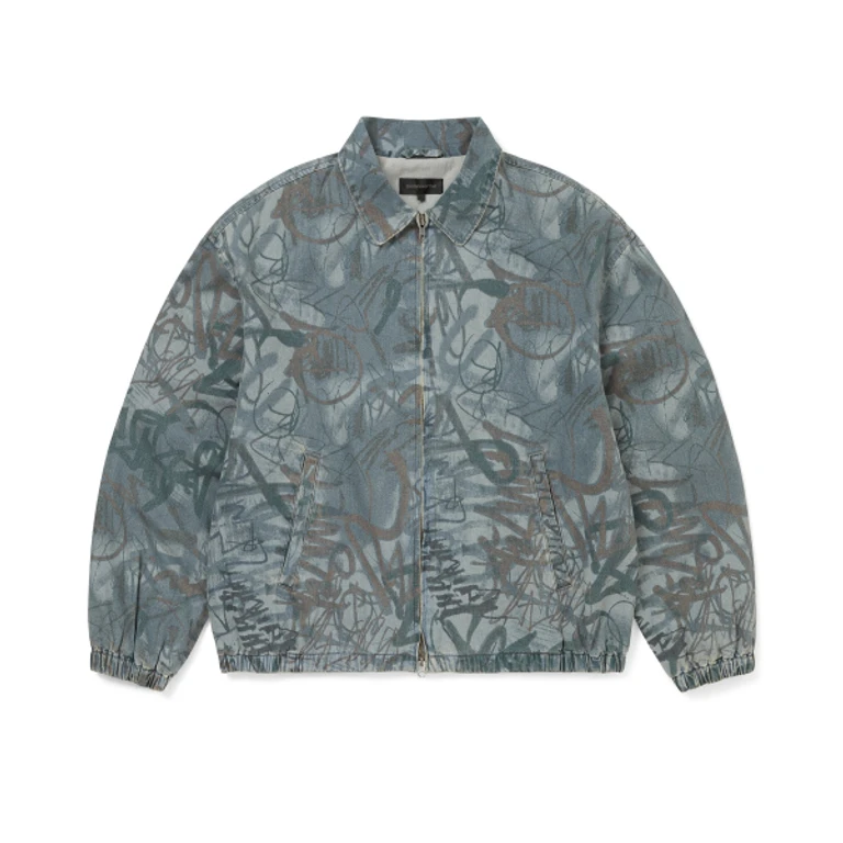 Denim Blouson Jacket Script