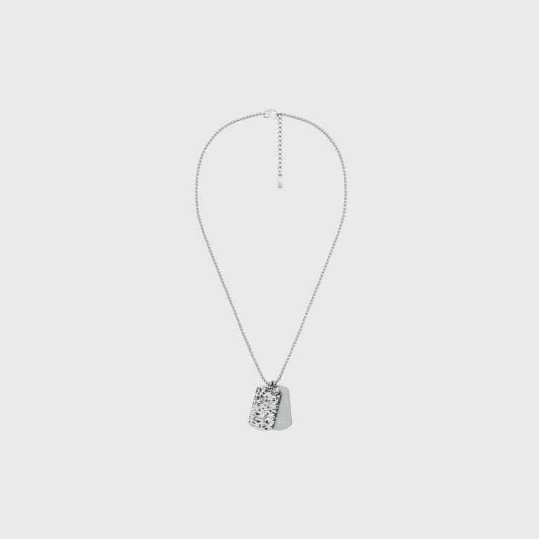 Stainless Steel Dog Tag Necklace - Necklaces - Unisex - Silver