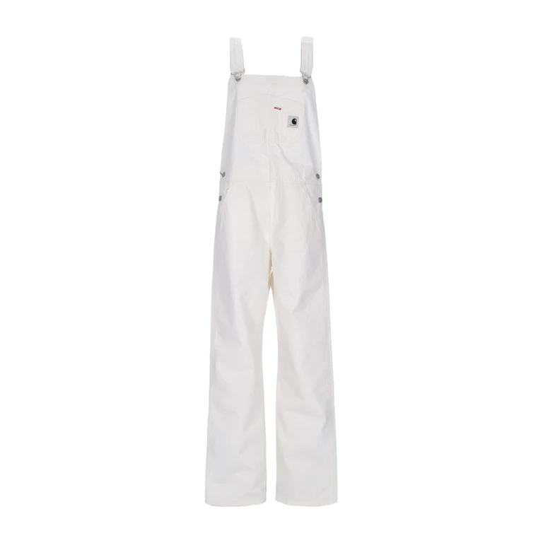 Women's W Bib Overall Straight Wax Heavy Stone Wash Bib Overalls