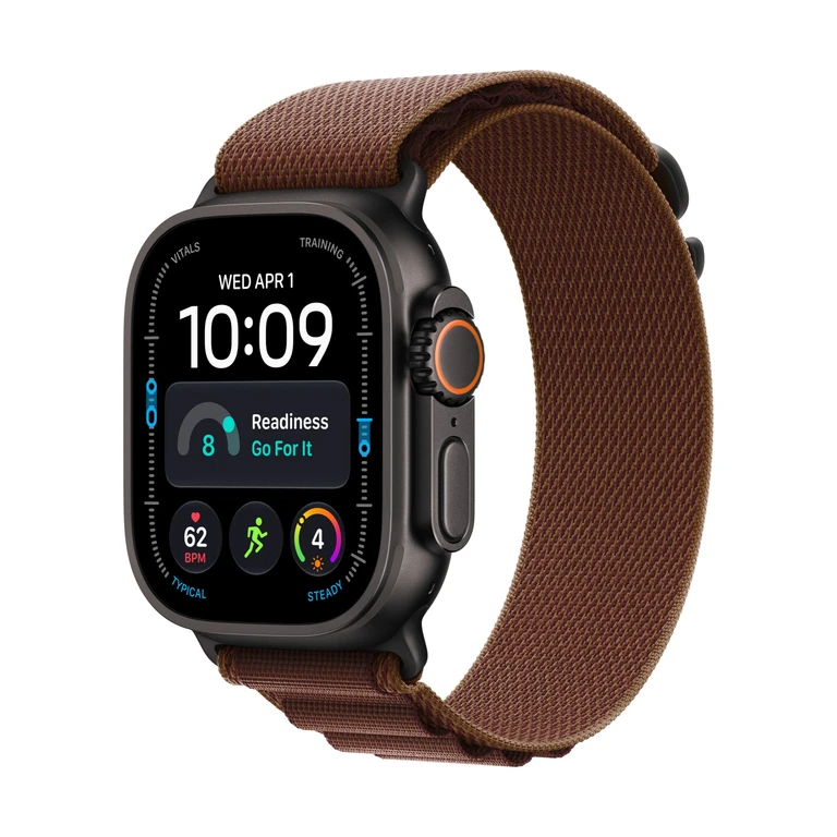 Apple Watch Ultra 4 GPS + Cellular 49mm Black Titanium Case with Burgundy Alpine Loop - M