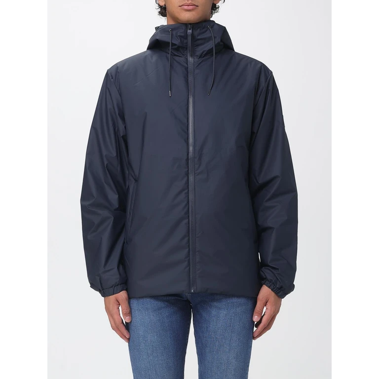 Hooded Windbreaker Jacket in Polyester with High Neck and Zip Closure (1577047)