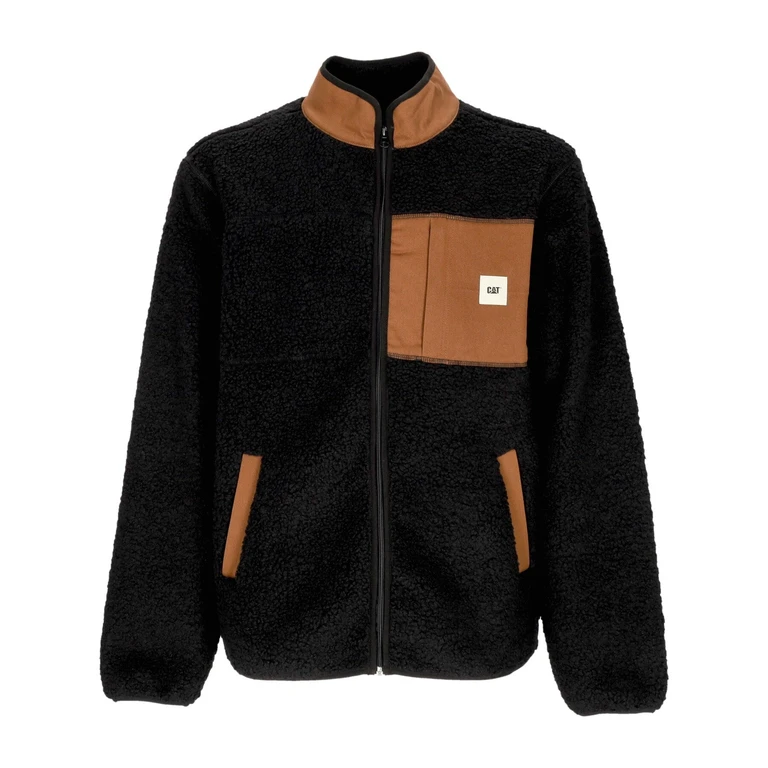 Men's Full Zip Sherpa Black Teddy Bear