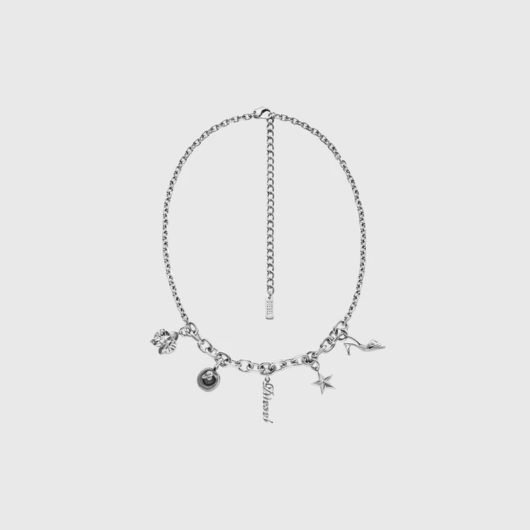 Stainless steel charm necklace - Necklaces - Unisex - Silver
