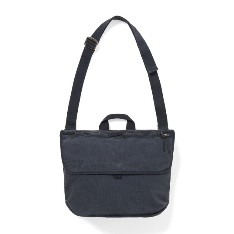 Overdyed Canvas Messenger Bag Charcoal