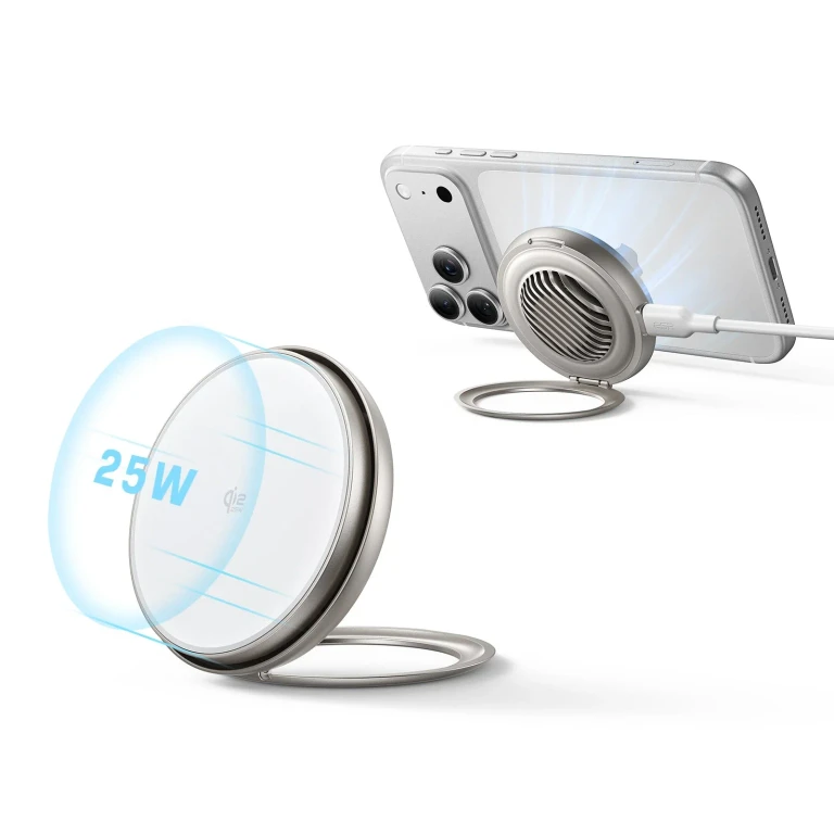 Cyclone 25W Magnetic Charging Pad with CryoBoost - Silver - 1 Set - Silver / 1 Set