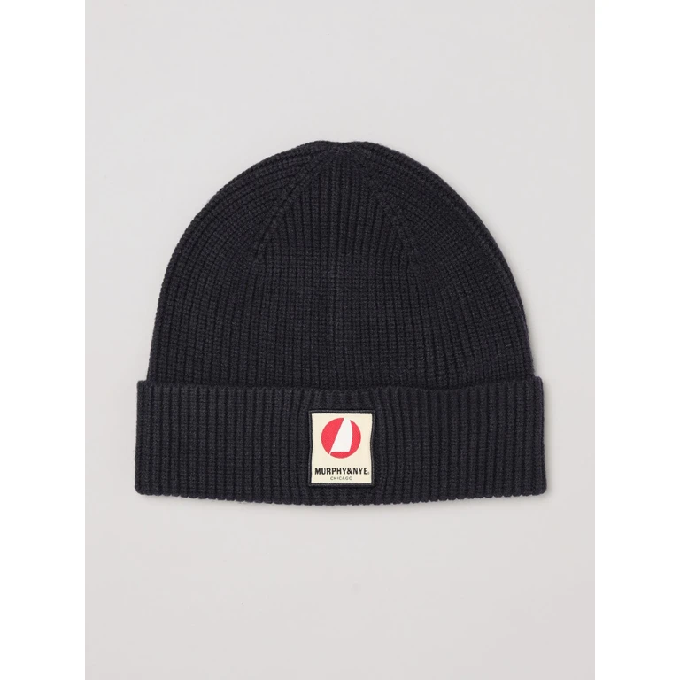 Cotton Beanie Hat with a Turn-Up Cuff and Logo Patch (B56000F03800)