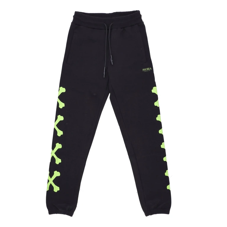 Men's Lightweight Tracksuit Pants Cross Bones Pants Black/green