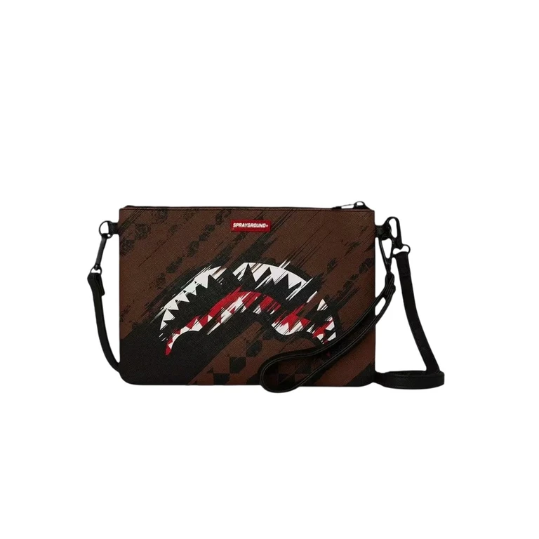 Other (zaini) unisex Sprayground - smeared grunge crssover clutch - brown
