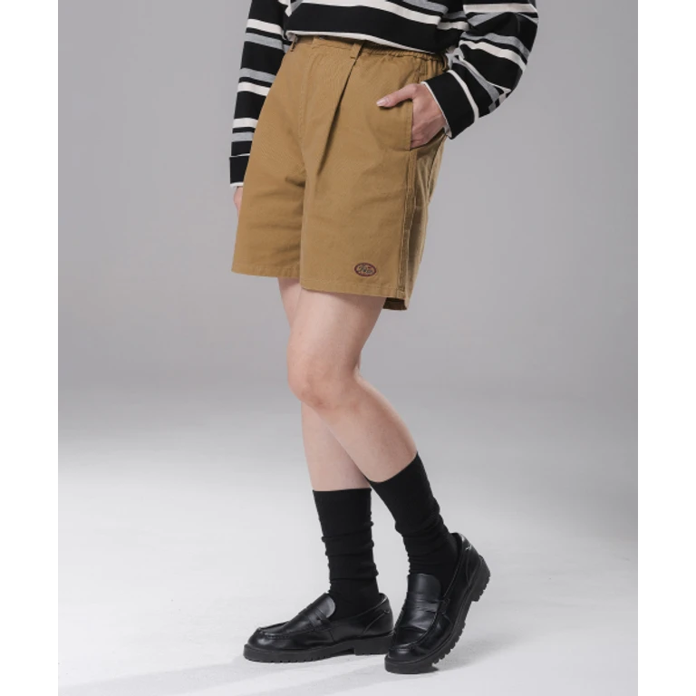 Women's Single-Pleat Cotton Half Pants BK7827 (3 Colors)