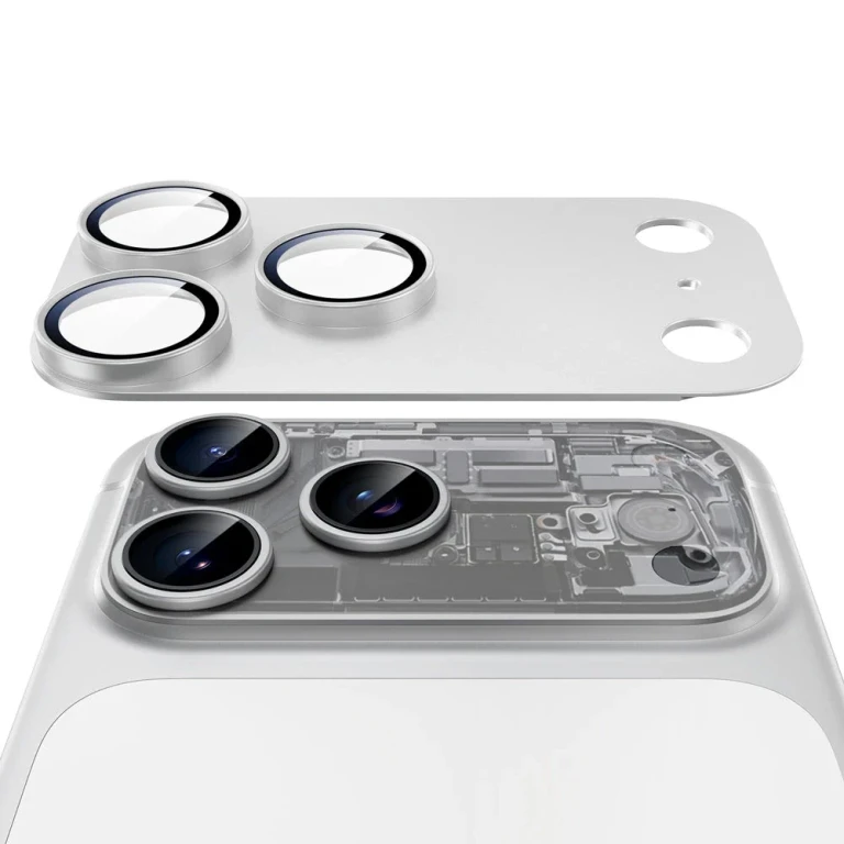 iPhone 18 Pro Max Armorite® Pro Camera Lens Protector (Full Coverage) - Silver - Silver