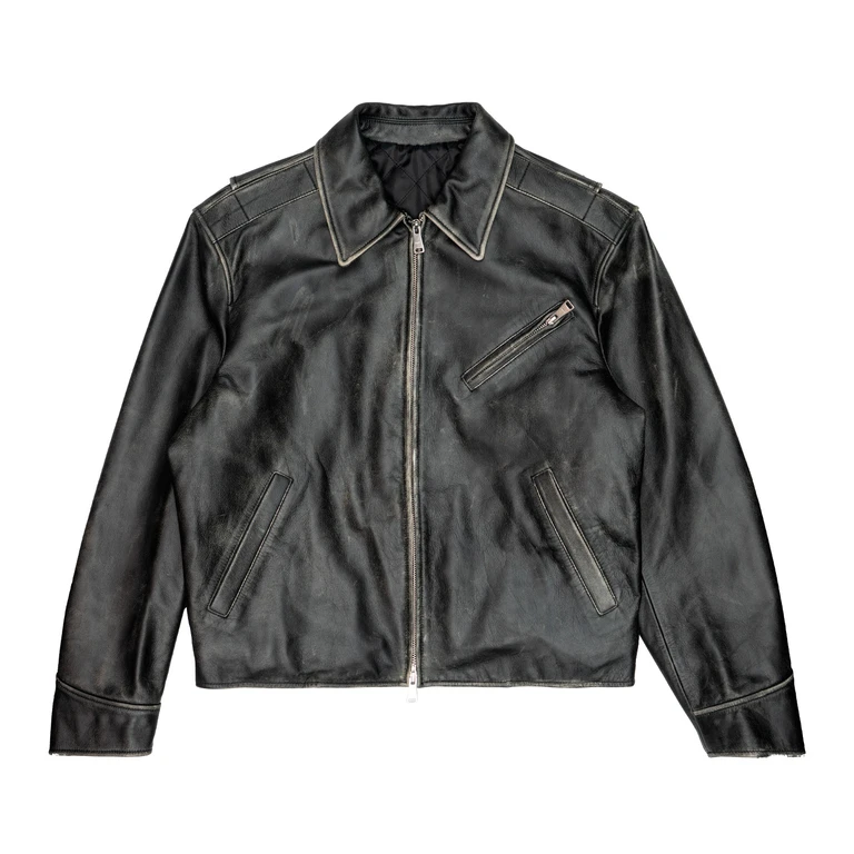 Men's jacket Coor cow washed biker leather