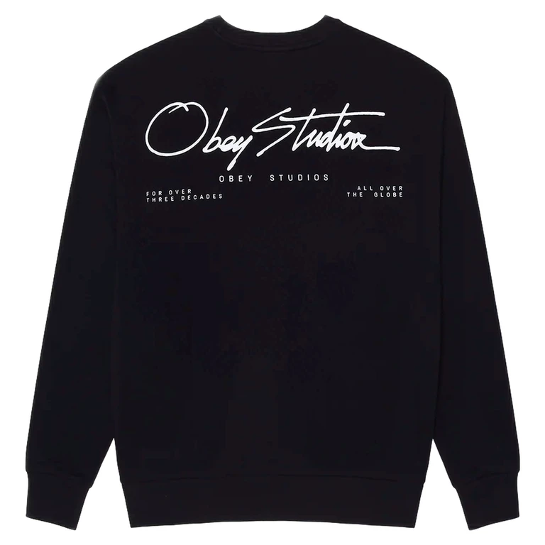 phenol Obey autograph crew fleece - black
