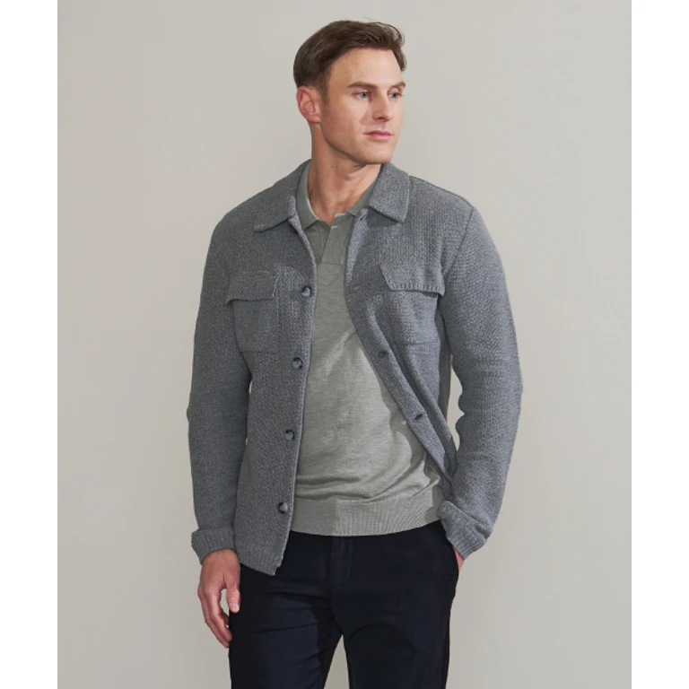 Gray Pocket Knit Cardigan
