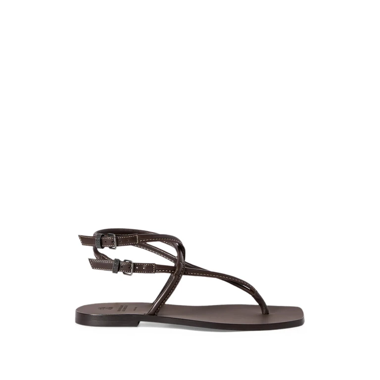 Leather Sandals With Monili