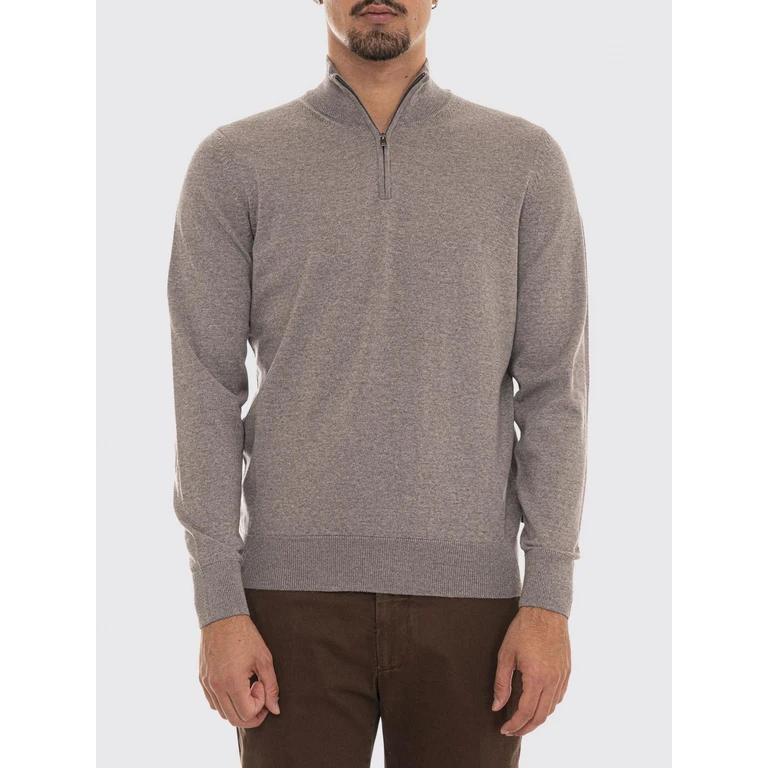 Pure Wool Half-Zip Turtleneck Jumper with Ribbed Hems (50565499240)