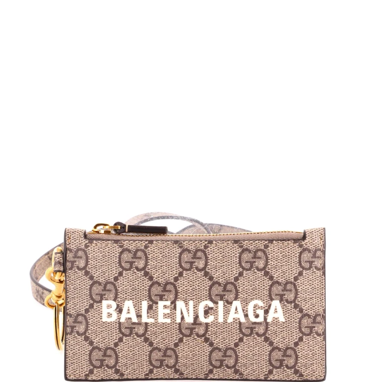 x Balenciaga The Hacker Project Zip Card Case with Strap GG Coated Canvas
