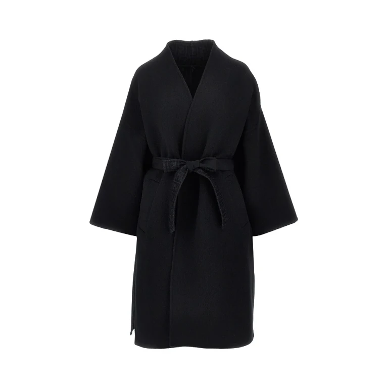Double wool coat with belt Woman 36