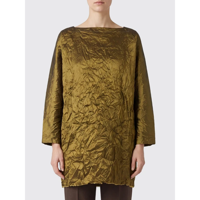 Long-Sleeved Crinkled Silk Blouse (CA26IWS30410)