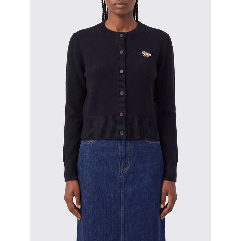 Chillax Fox Logo Patch Merino Wool Cardigan (PW00506KT1006P199)