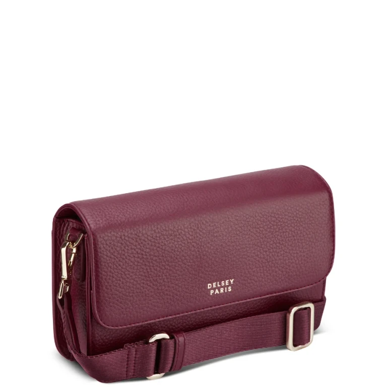 Le Cuir Graine | Leather Crossbody Bag, Burgundy