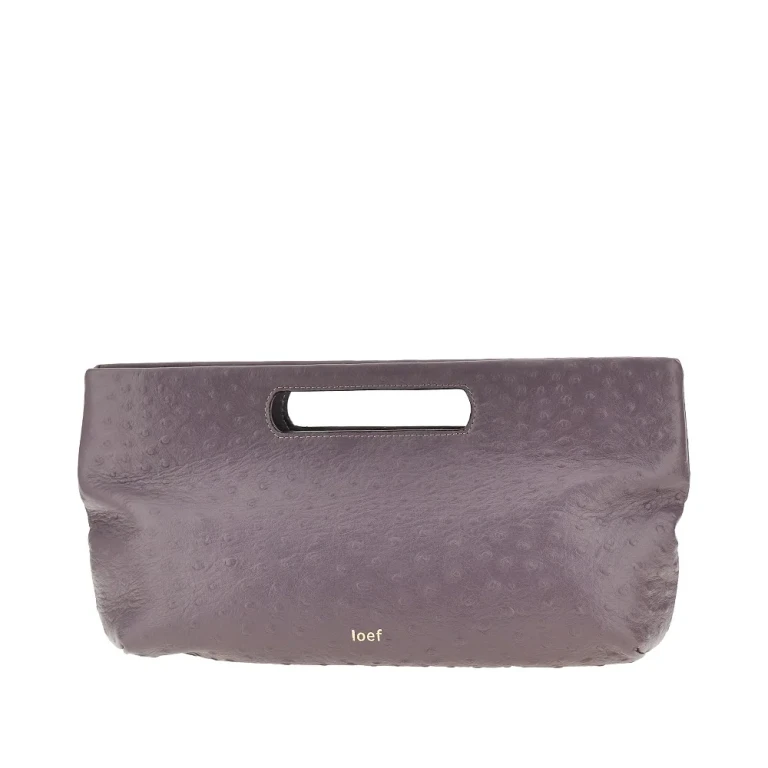 Ostrich-print leather 'Dalia' bag Woman One Size