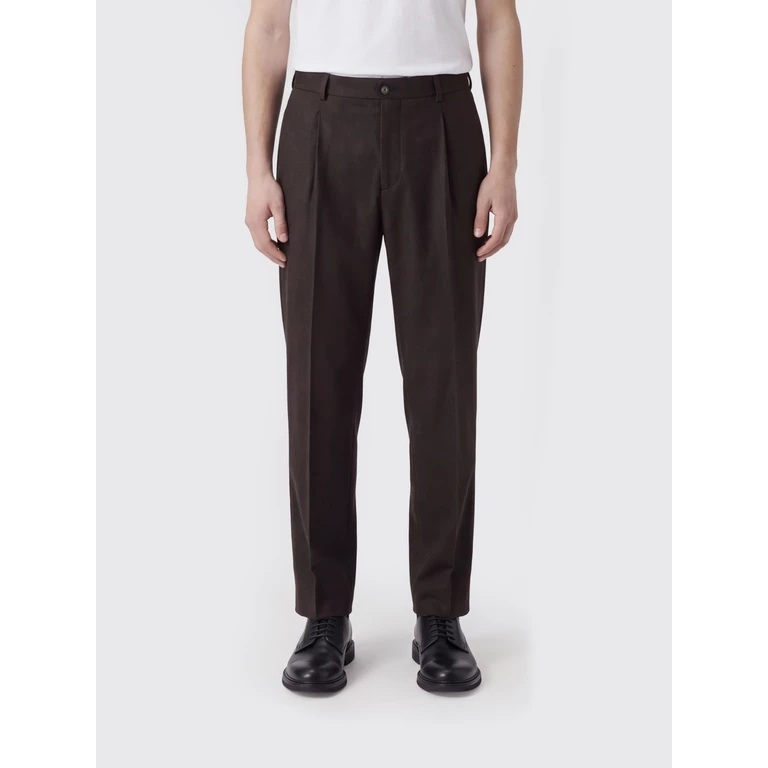 Pleated Wool and Cashmere Blend Chino Trousers (PORTOBELLOS40019100056)