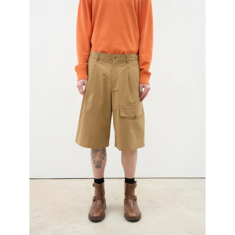 Field Two-Tuck Bermuda Shorts Beige