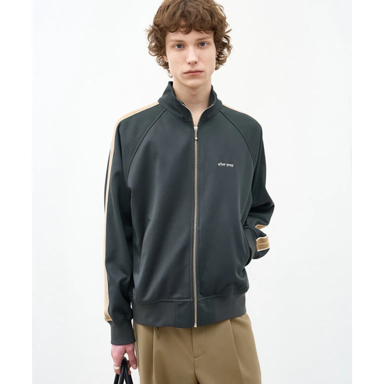 Jacquard Jersey Track Jacket Khaki