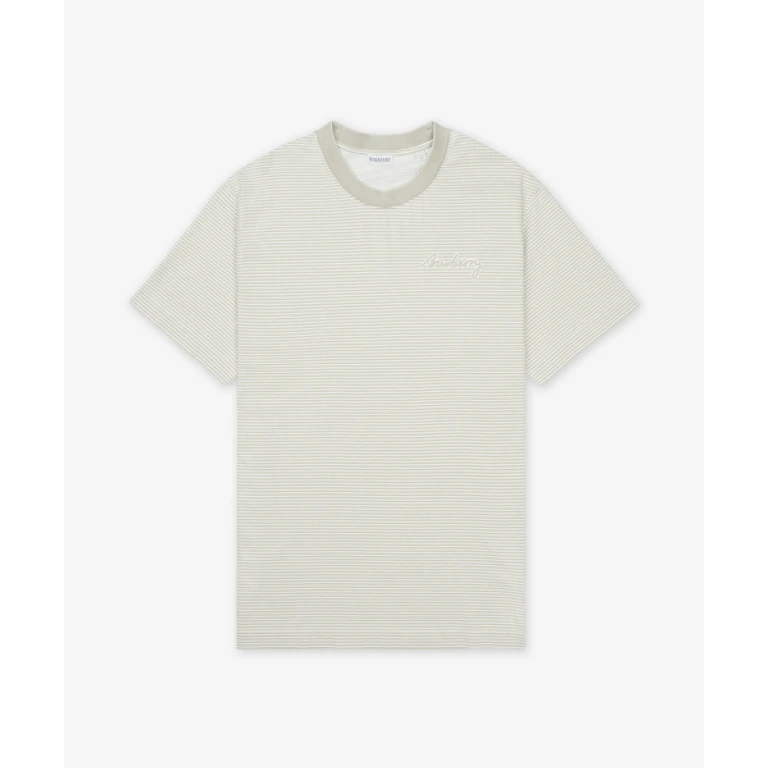 Striped Cotton Short-Sleeve T Shirt - Beige / 8106239