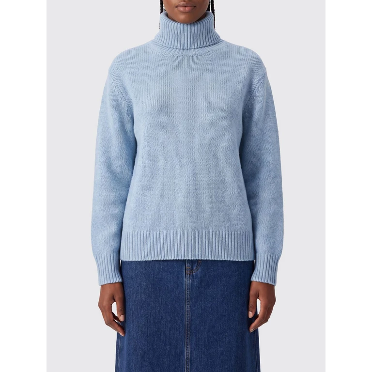 Wool Turtleneck Sweater with High Collar and Ribbed Trims (264WRT0817YA0309464)