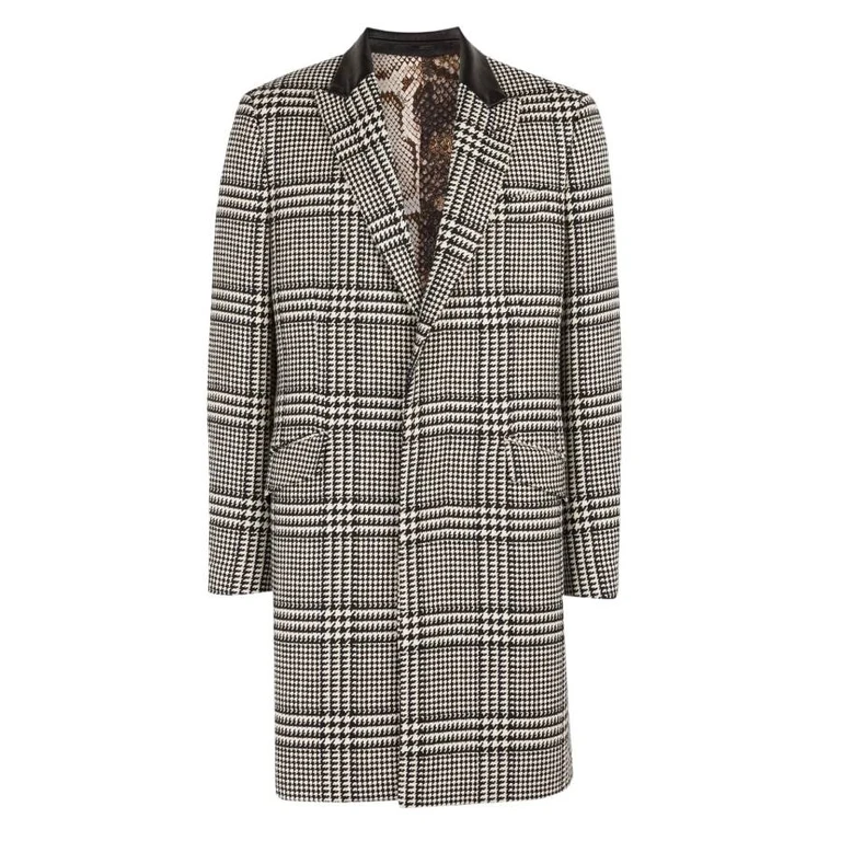Houndstooth Single-Breasted Coat