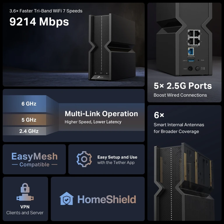 Archer BE9300 Tri-Band Wi-Fi 7 Router