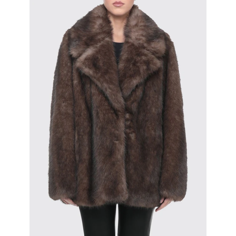 Fur Coat Woman color Brown (66775948585110)